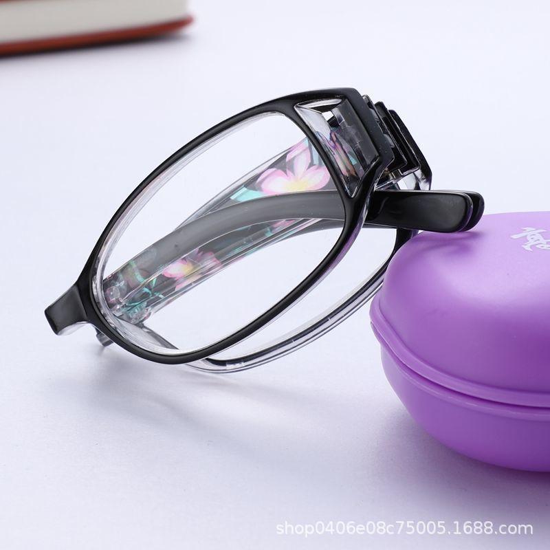 

Premium Folding Reading Glasses Women S Fashion Ultra-Light Portable Elderly Old Light Glasses Printing High Definition Anti-Blue Reading Glasses +400