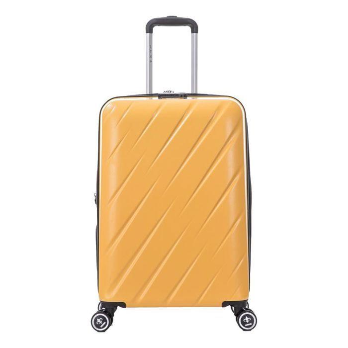 Set of 3 Expandable Suitcases - 100% ABS - LYS Paris 350/3 - Yellow