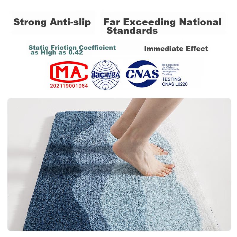 Dajiang Bathroom Mat, Non-Slip Foot Pad for Toilet, Absorbent Mat for Bathroom Entrance, 50x100cm