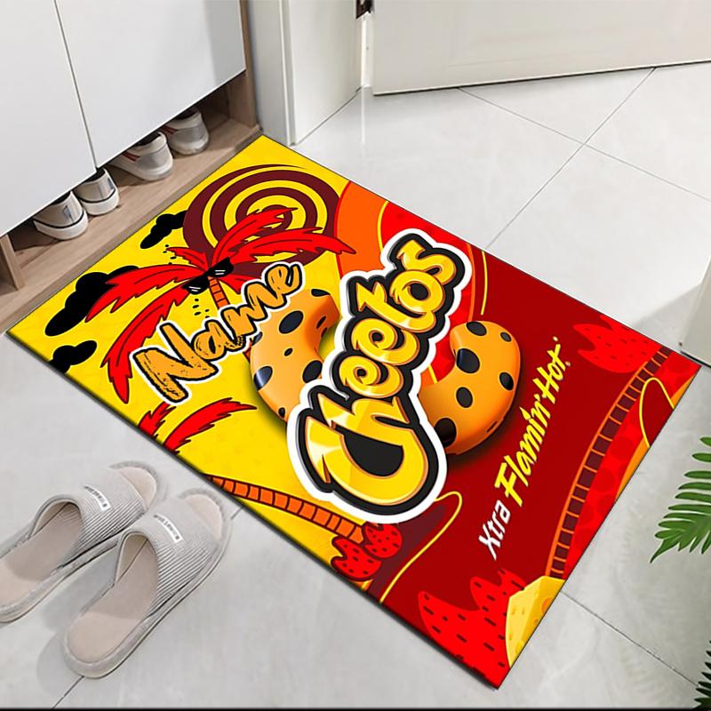 Custom Name Cheetos Printed Carpet, for Office Chair Living Room Bedroom Kitchen Room Decor Gifts.