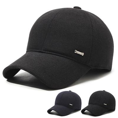 Casquette de baseball avec protection d'oreille pour l'hiver, casquette pour hommes d'âge moyen et âgés, casquette d'extérieur épaisse et chaude en coton