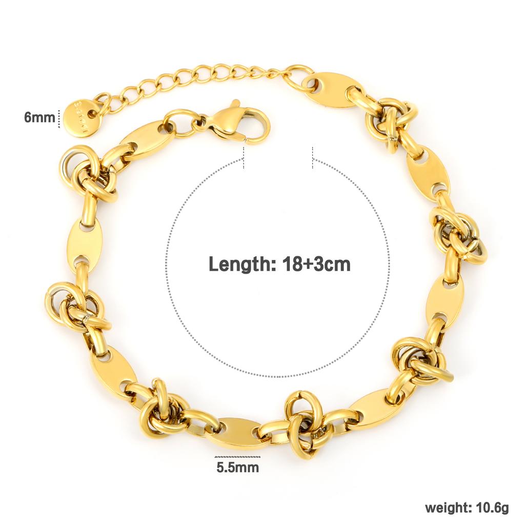 Simple Geometric Chain Bracelet Fashion Creative Link Design High-End Jewelry for Women