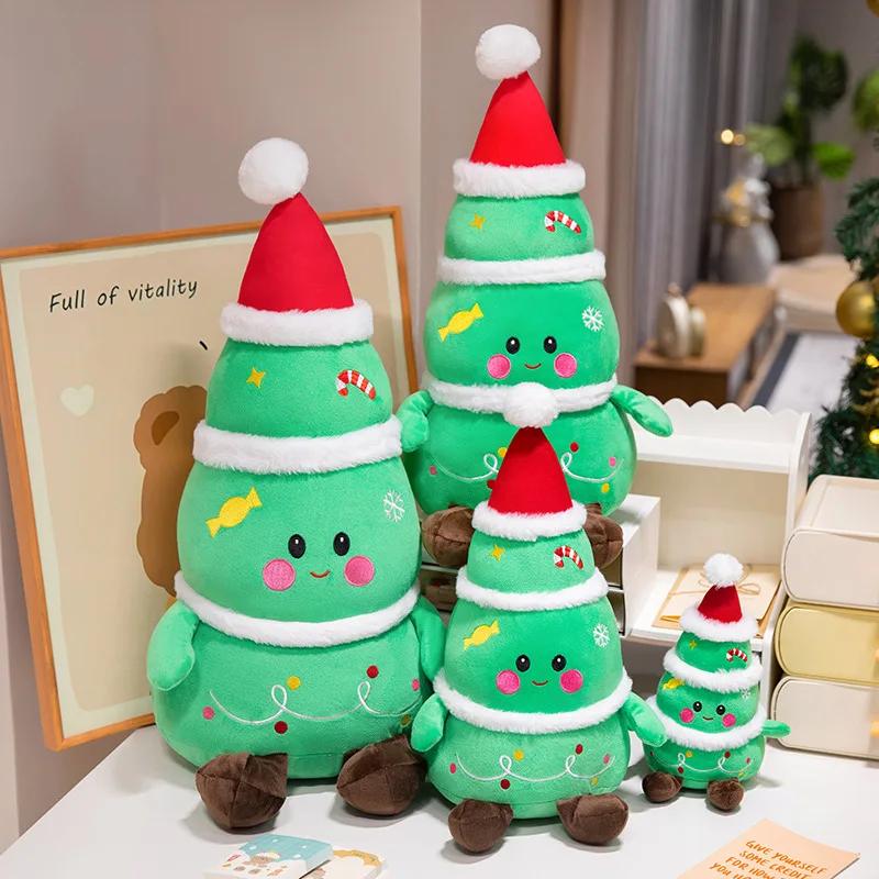 Peluche Père Noël et Elk, bonhomme de neige, bonhomme en pain d'épice, jouet mignon, animal en peluche, cadeau de Noël pour enfants, décoration de la maison