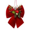 Wine Red Velvet Christmas Tree Ornament with Branch Decor
