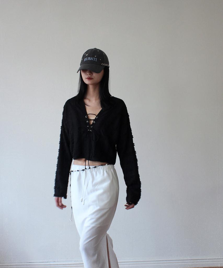 RUBATI Stella Handstitch Vintage Pigment Ball Cap_Charcoal