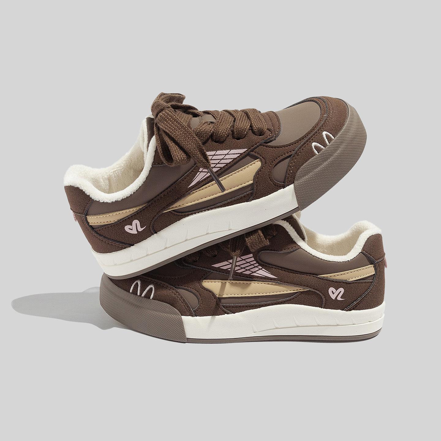 Belle round head platform winter new velvet casual campus cotton shoes 35