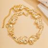 Unique Exaggerated Irregular Big Necklace for Women Creative Thick Gold and Silver Color Metal Chain Choker Fashion Jewelry Gift