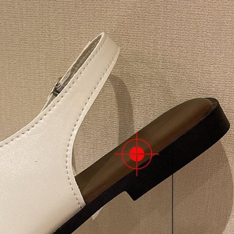 Women's Roman Strap Sandals Belt Buckle Flat Women's Casual Outdoor Sandals Thick Bottom Leather Slippers Metal Buckle Slippers