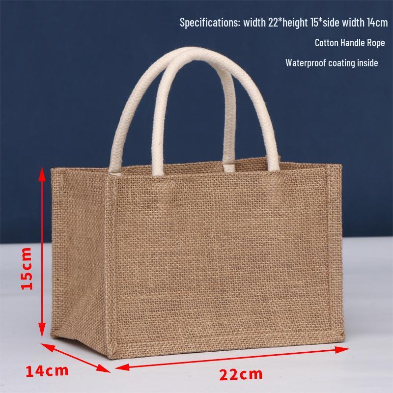 Jute Handbag - Laminated 3D Burlap Tote, Blank Linen Design, Logo Printable.