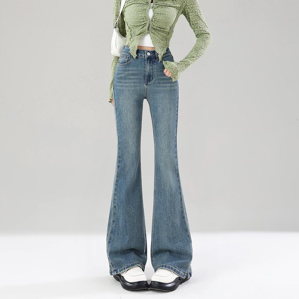 Vintage High-Waisted Slim Fit Petite Micro-Flare Jeans