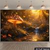 2D Enchanted Mushroom Forest Party Backdrop, Fantasy Fairy Tale Background Decoration