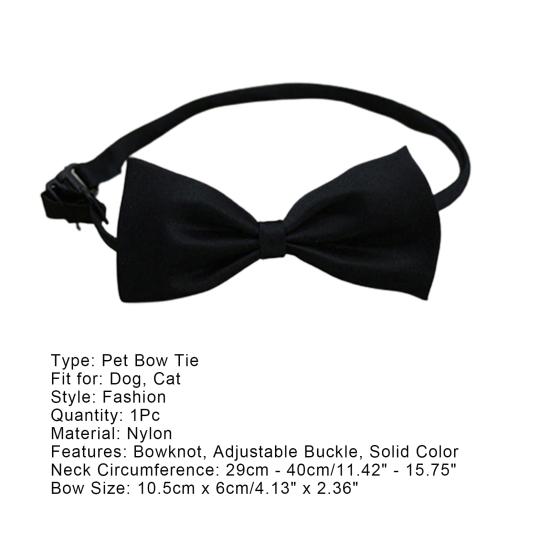 Pet Bow Tie Lovely Decorative Nylon Solid Color Adjustable Dog Cat Bowknot Necktie for Shopping