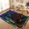Abstract Geometric Theme Crystal Velvet Floor Rug Personalized Custom Name Text Warm Carpet Home Decoration