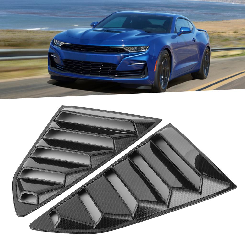 Hinten Fenster Lamellen Shutter Abdeckungen Carbon Faser Stil Fit für Chevy Camaro 20162020