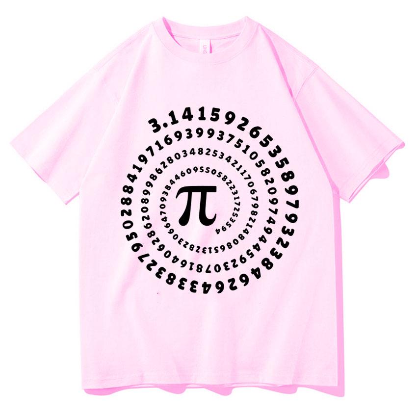 Hot Sale Mens High Quality Cotton Crewneck Funny Pi Print Summer Loose Tshirt Short Sleeve Gothic Oversized Tshirt Casual Tops