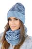 Apricot Winter Set Hat with Snood Color Blue