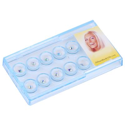 10 adetkutu Şeffaf Diş Diş Tırnak Dekorasyonu Kristal Mücevher Yapay Elmas Renkli