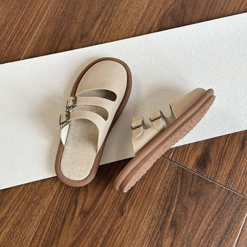 Half Support Sandals for Women Slippers American Solid Color All-in-one Wearing Lazy Fashion Simple Explosive Slippers 2025