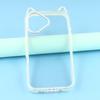 For iPhone 16 Plus Case Cat Ear Design TPU + Acrylic Clear Phone Back Cover