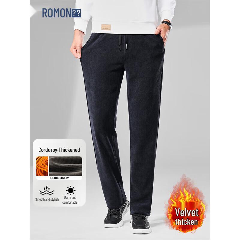 

ROMON Men s Corduroy Straight-Leg Casual Pants 2XL