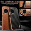 AZNS For Huawei nova 14 5G Case Electroplating Carbon Fiber Texture PU+TPU Phone Cover