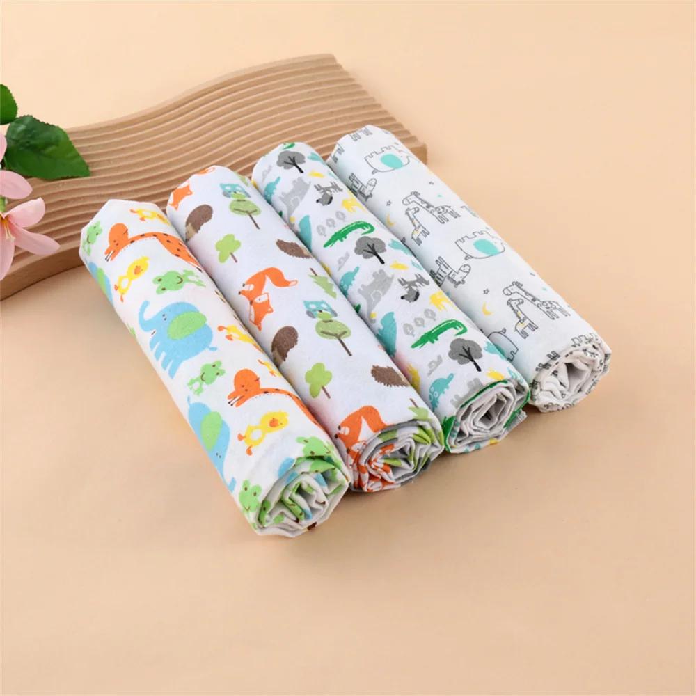 4pc/set Cotton Baby Swaddle Blankets Flannel Receiving Blanket for Newborn Muslin Swaddling Cloth Bedding Babies Accessories