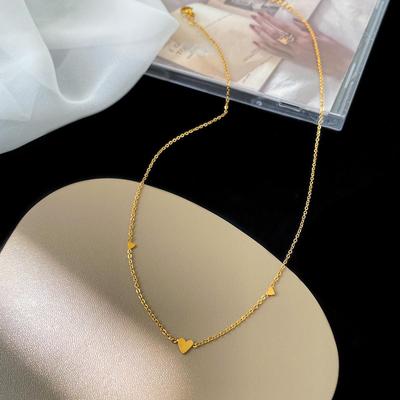 Мінімалістичне кольє "Love" з титанової сталі 18-каратного золота - вишуканий ланцюжок для ключиці унісекс