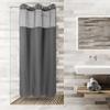 No Hooks Required Dotted Waffle Weave Shower Curtain with Snap In Liner - 71W X 74H,Hotel Grade,Spa Like Bath Curtain,Gray
