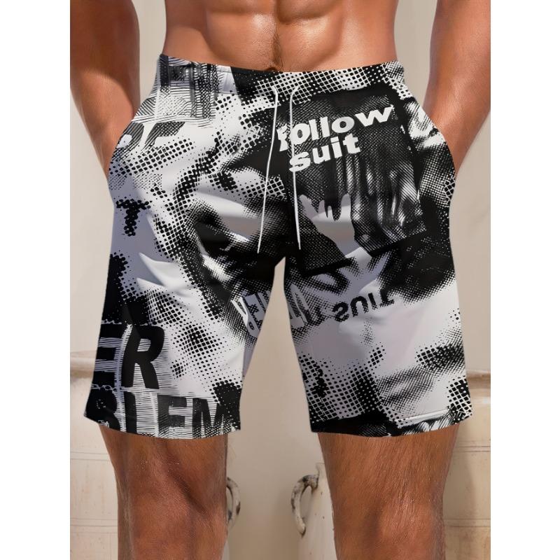 Summer Men's Lightweight Breathable 3D Printed Beach Shorts Summer Casual Swimwear for Outdoor Activities