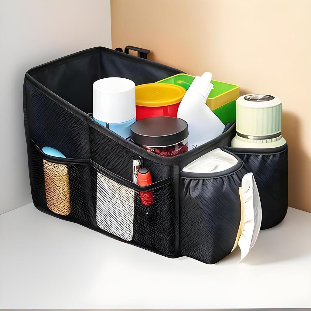 Car Seat Organizer Multi-Compartment Foldable Organization Caddy Interior Organizer Accessories For Toys Tissues Snacks Drinks