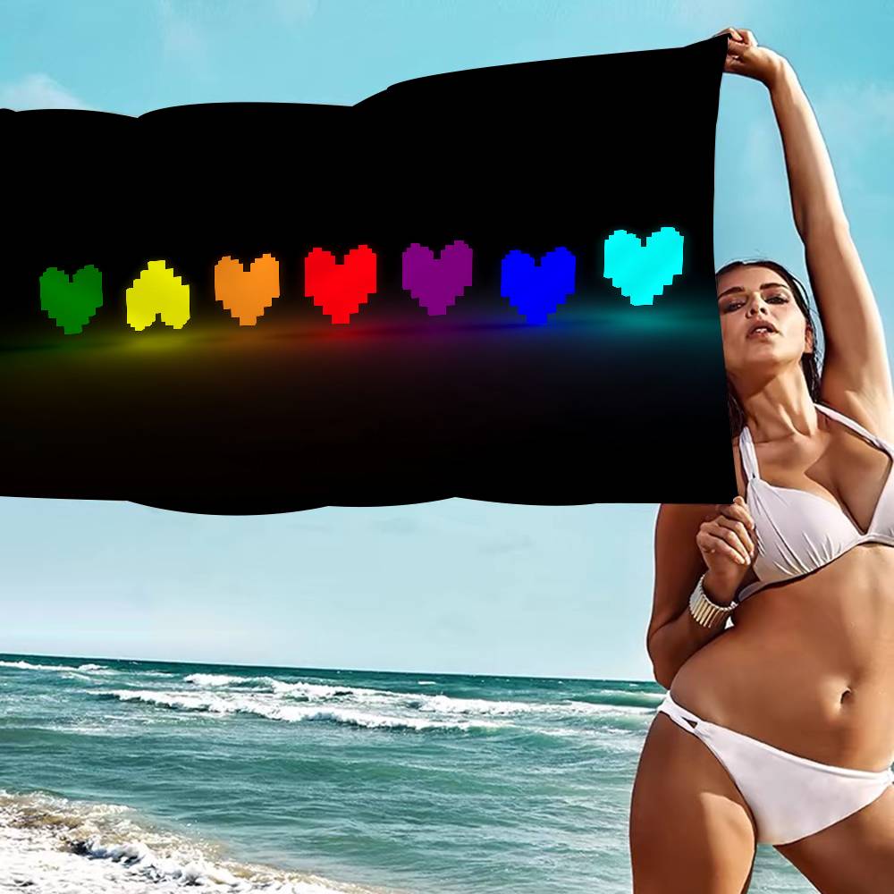 Game U-Undertale Classic Beach Towel Colorful Bath Towels for Girl Microfiber Quick Dry Custom Sand Free Beach Yoga Spa Gym Pool