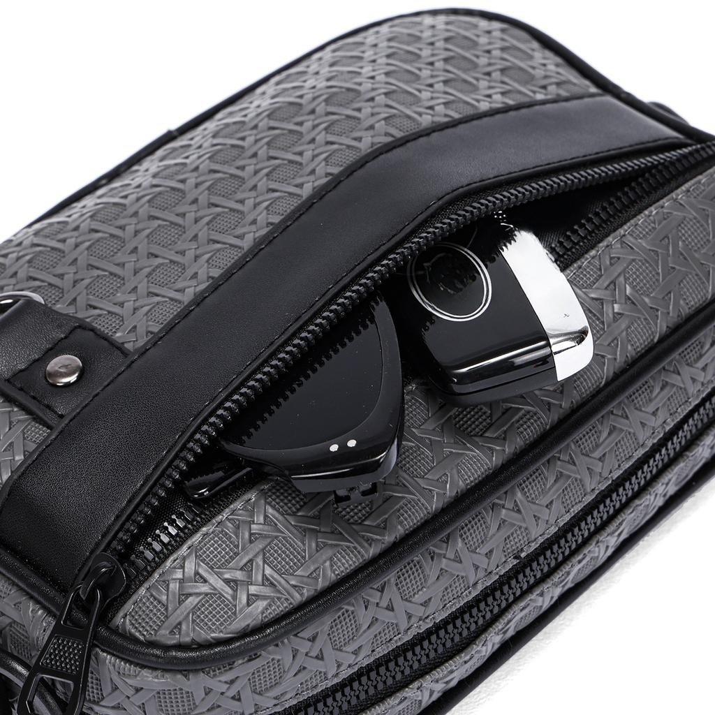 Men's Business Crossbody Bag – Soft PU Leather Shoulder Bag with Adjustable Strap for Work & Travel
