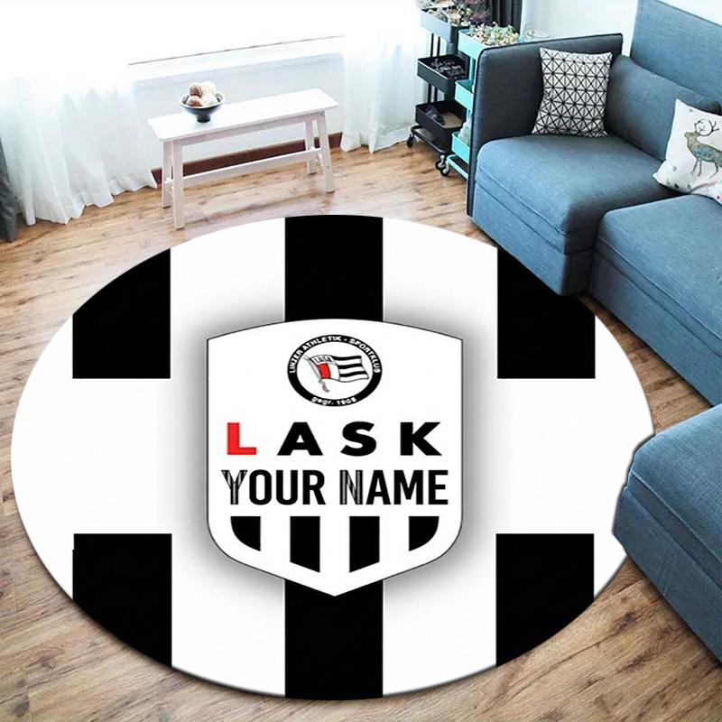 Ask Name Badge Custom Name Round Area Rug Carpet Rug For Living Room Bedroom Sofa Playroom Decor Nonslip Floor Mat