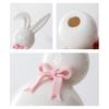 Ceramic Bunny Figurine Easter White Rabbit Statue with Bow for Spring Easter Indoor Home Table Centerpiece