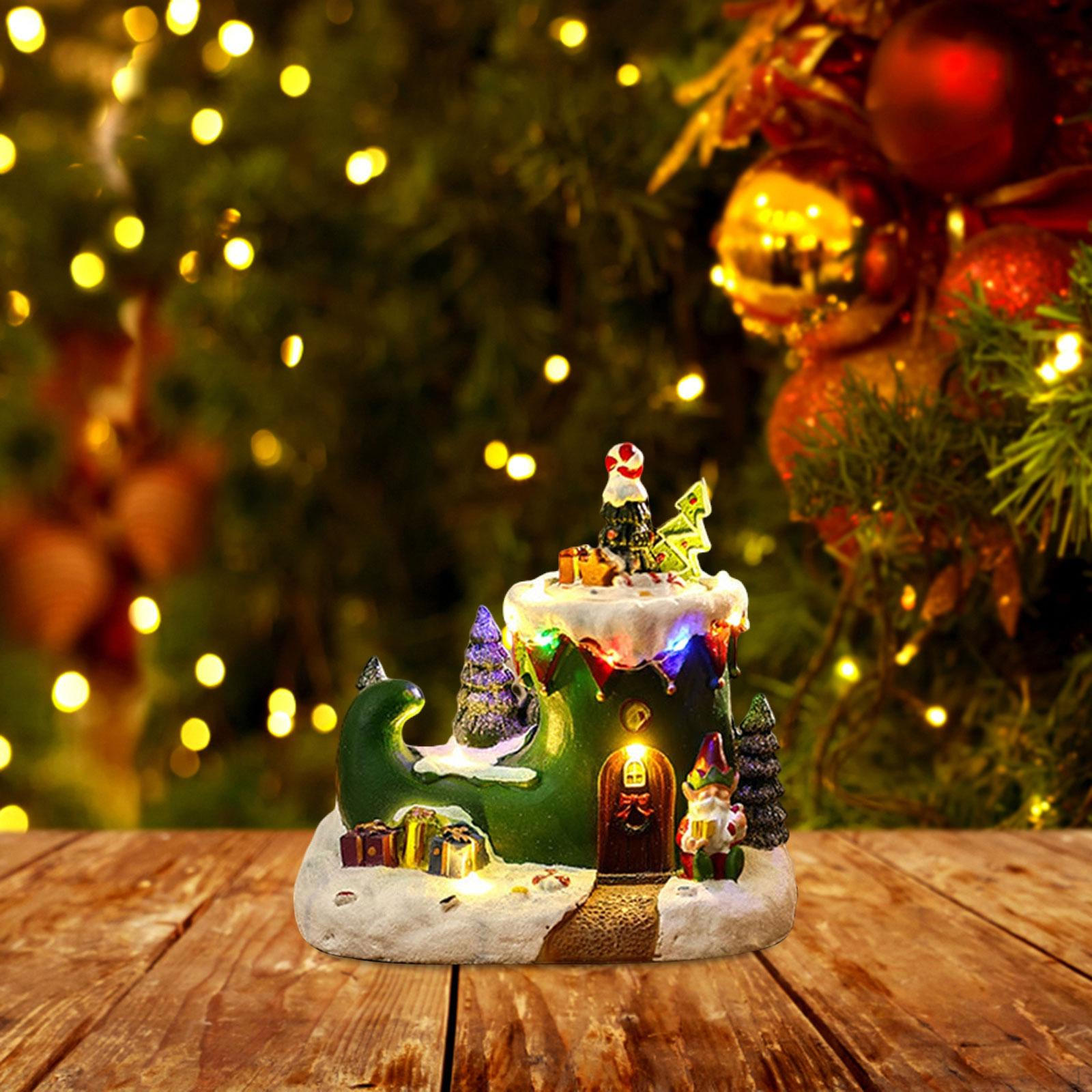 

Рождественская деревня фигурки музыкальные, рождественский декор смоляной прочный рождественский орнамент музыкальная шкатулка boots