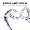 Teens Vision Correction Eyeglasses Plastic Oval Shaped Big Shaped Frame Spring Hinge Size 50 Flexible Bendable Kids 9-15Y