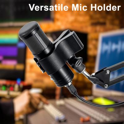 Clip de Microphone Clip de Micro Réglable pour Microphones avec Plage de Diamètre Extérieur 1.26