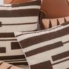 Ins Style Geometric Embroidery Pillow Maillard Color Sofa Cushion Cover Modern Simple Knitted Pillow Waist Pillow
