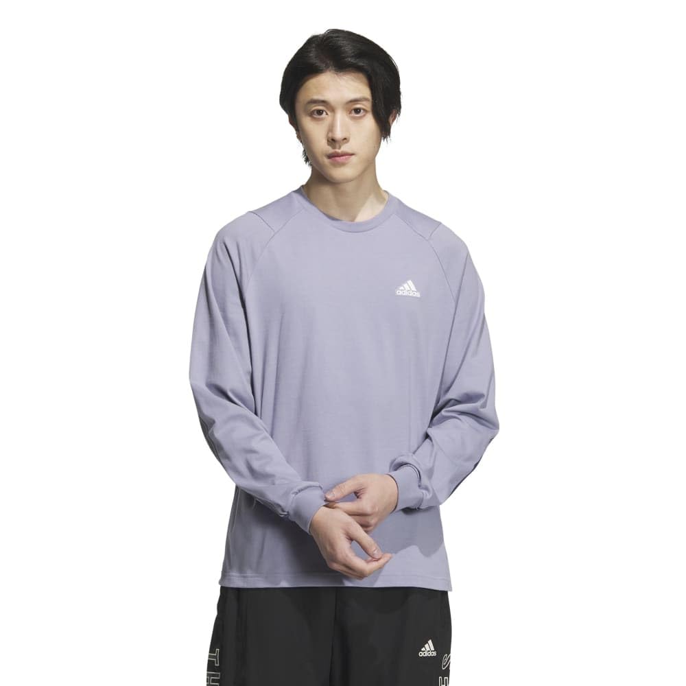 

Adidas Long Sleeve Wording Pack Loose Fit Single Jersey Long Sleeve KWX96 Silver Violet T-Shirt T-Shirt Men s (JG8589) J/2XL