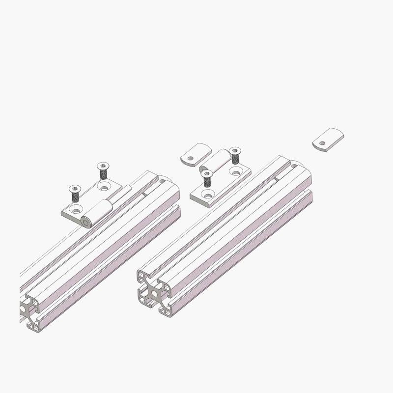 china supplier 3138 40*45mm 4045FL silver anodized left-lift furniture cnc aluminium hinge 20 30 40 45 for and aluminum profile