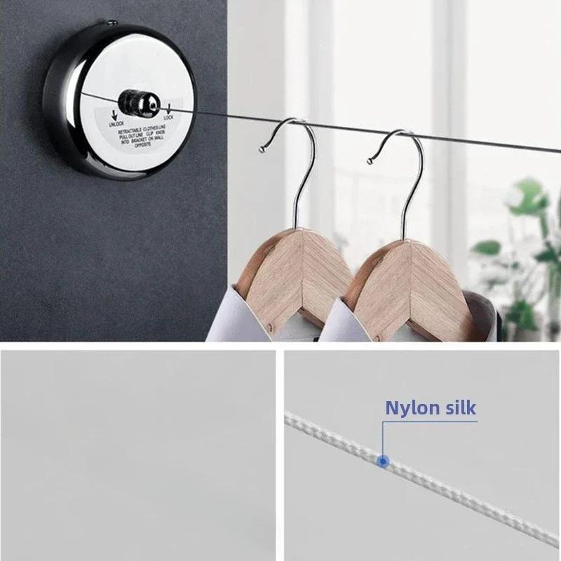 304 Stainless Steel Invisible Telescopic Clothes Drying Wire Rope Thickened Steel Cord For Household Bathroom Laundry Line