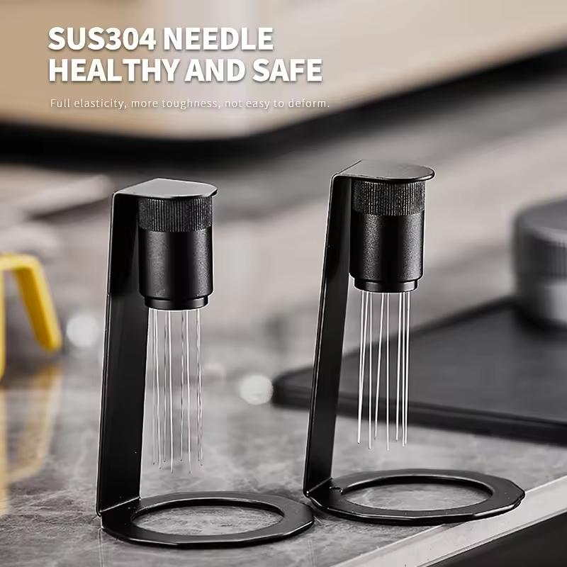 304 Stainless Steel Coffee WDT Tool with 8 Needles and Magnetic Stand for Espresso Preparation and Grounds Distribution