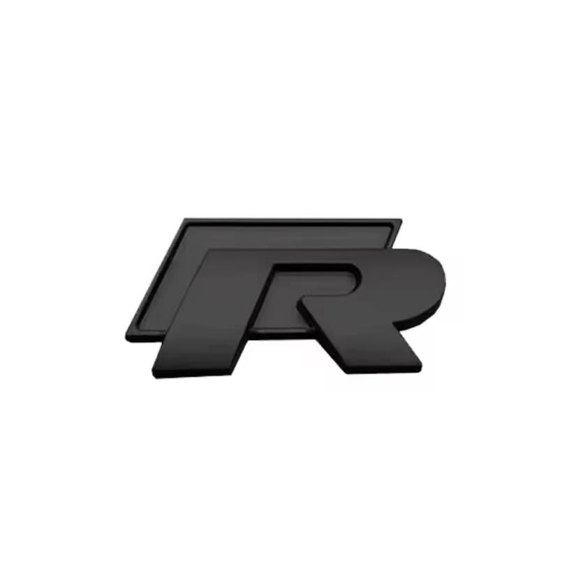 For Volkswagen Je3D Metal R logo Sticker Car Rear Trunk Body Emblem Sticker For VW GTI Polo Passat B6Golf MK6 Tiguan Jetta Beetle ID.3 CC/Hub Cap