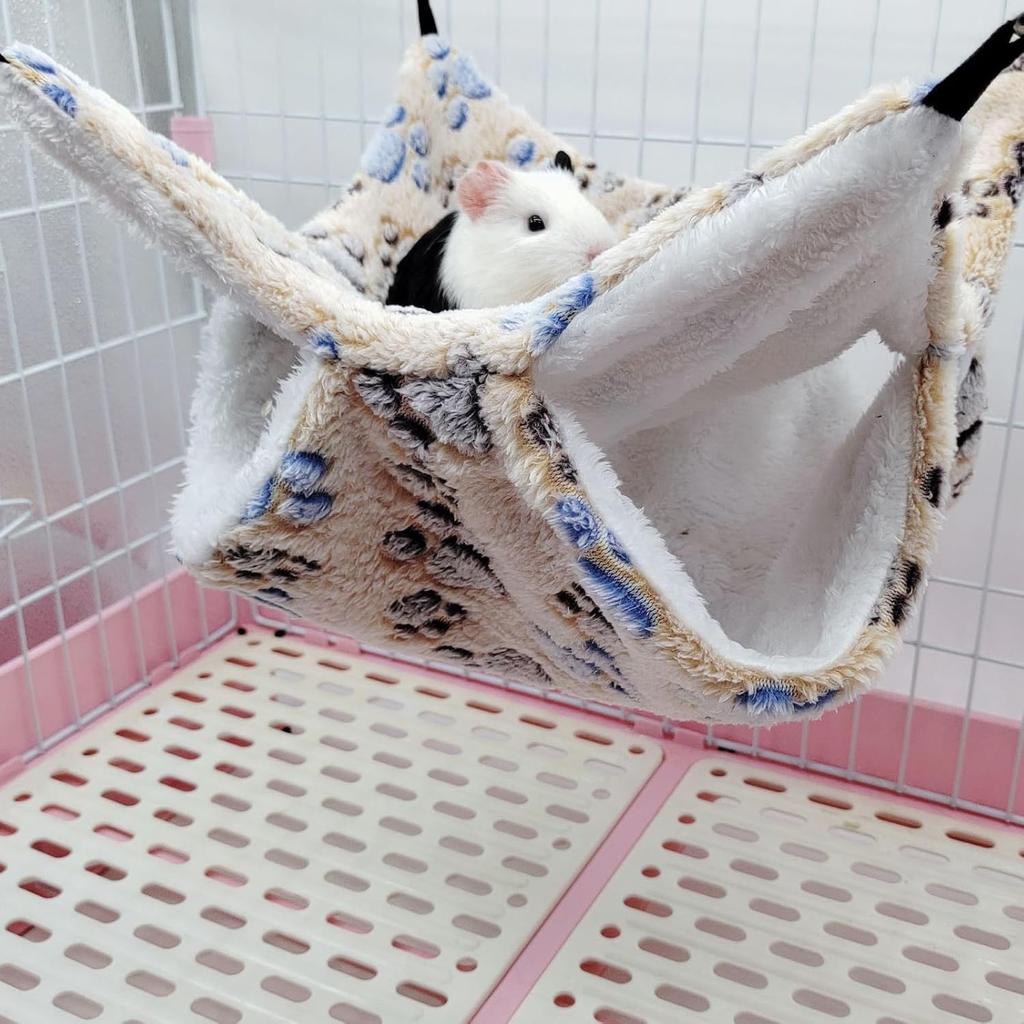 Rat Hammock Cage 2pcs Layer Warm Hanging Bed Chinchilla Hamster Pet Resting Tent