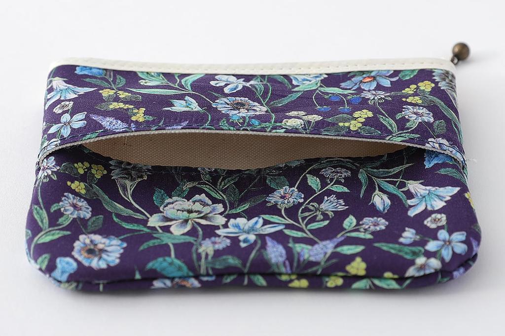 DDintex FLORET LONDON Taschentuchtasche 02, Megumi, Marineblau, 13,5 x 11cm [Liberty Print]