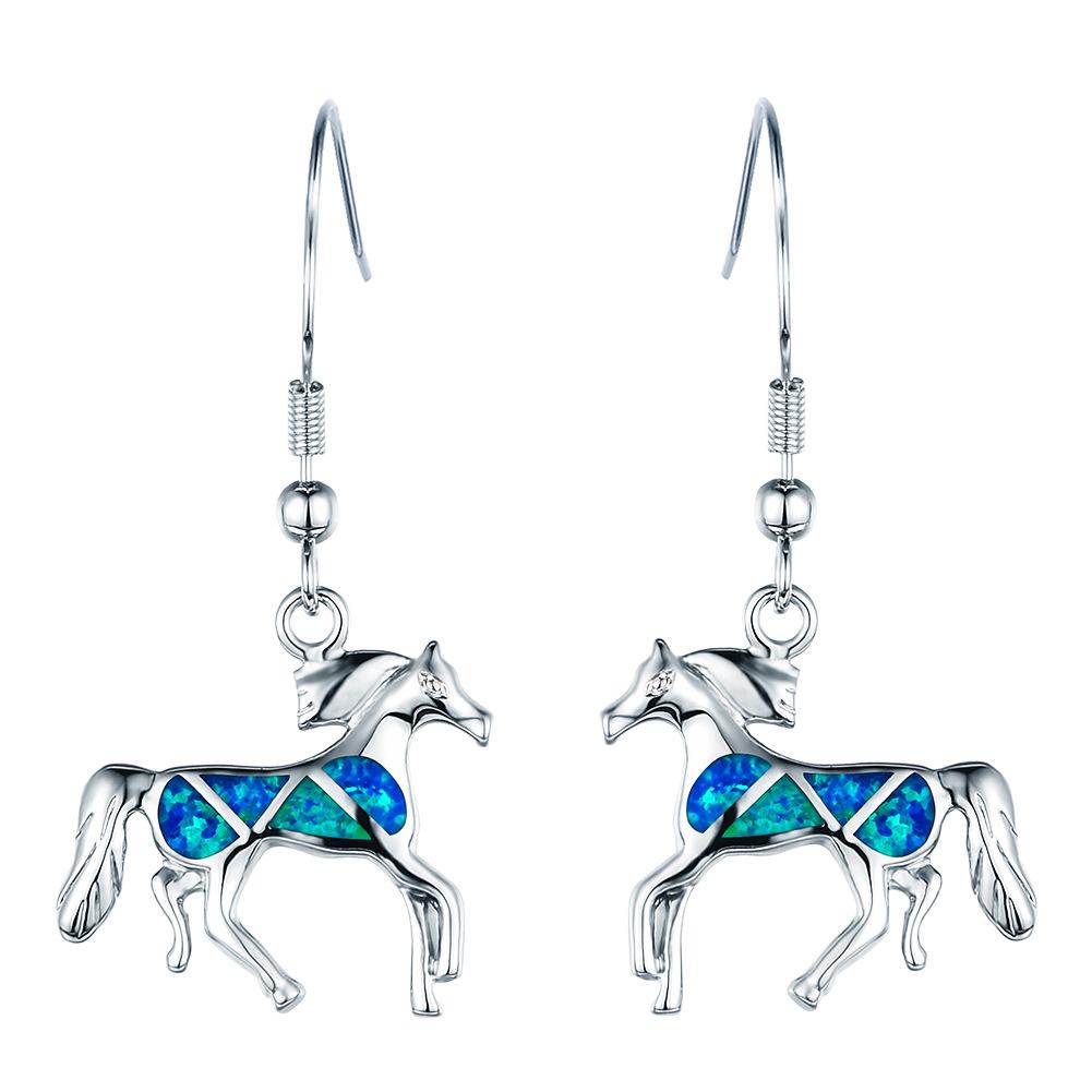 

Трендовые Новые Аксессуары Синие Серьги-Лошадки Женские Восточный Сельский Стиль Серия Животные Маленькие Аксессуары