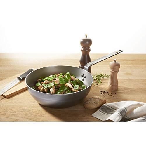 Poêle - DE BUYER - Mineral B Element - 28 cm - Tôle d'acier blanche - Cire d'abeille bio