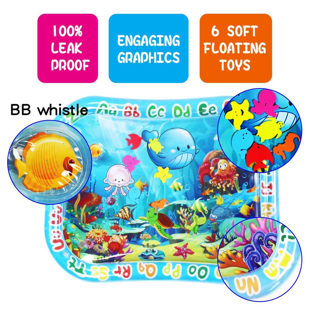 30-Silk Thickened PVC Inflatable Water Mat for Baby and Toddler Crawling, Summer Cooling Ice Pad Cushion