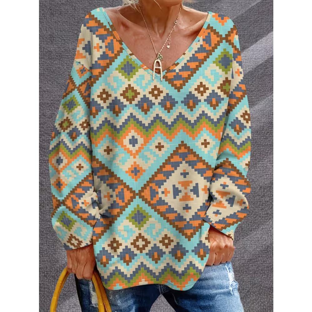 Printed Long-Sleeved T-Shirt for Women