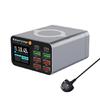 80W Multifunctional Fast Wireless Charger Station USB Type C LED Display Charging Adapter for Home Office Travel
